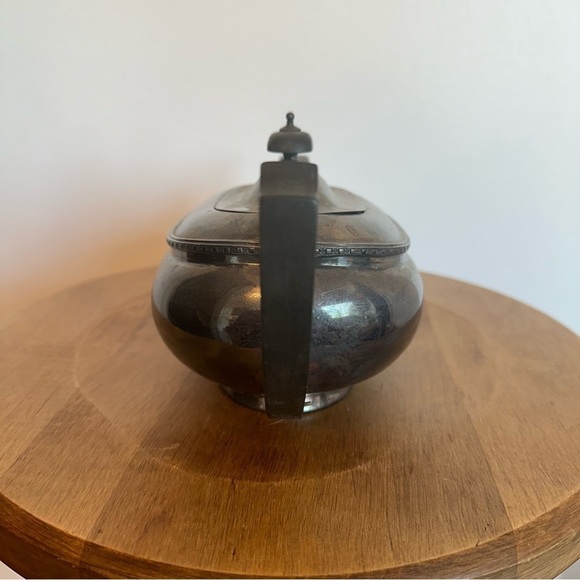 Vtg Silver Plated Sheffield Design  Kettle Tea Patina Nickel England Engraved M - Picture 4 of 16